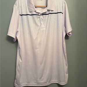 PGA Tour White Polo Shirt with Navy Accents